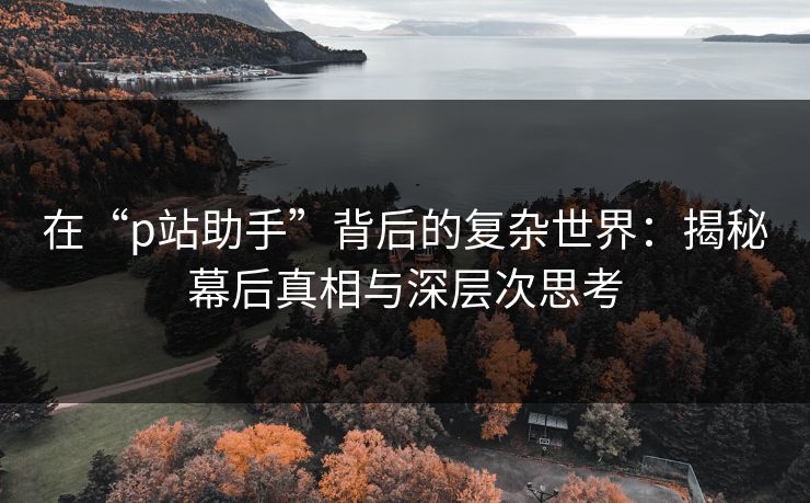 在“p站助手”背后的复杂世界:揭秘幕后真相与深层次思考 在“p站助手”背后的复杂世界:揭秘幕后真相与深层次思考