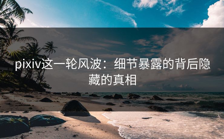 pixiv这一轮风波:细节暴露的背后隐藏的真相 pixiv这一轮风波:细节暴露的背后隐藏的真相